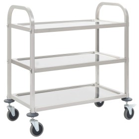 3-height kitchen cart 95x45x83.5 cm stainless steel by vidaXL, Kitchen and dining carts - Ref: Foro24-50915, Price: 95,88 €, ...