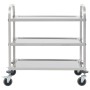 3-height kitchen cart 95x45x83.5 cm stainless steel by vidaXL, Kitchen and dining carts - Ref: Foro24-50915, Price: 95,88 €, ...