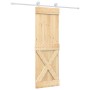 Puerta corredera con herrajes madera maciza de pino 70x210 cm de vidaXL, Puertas - Ref: Foro24-3203116, Precio: 200,17 €, Des...