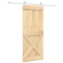 Puerta corredera con herrajes madera maciza de pino 85x210 cm de vidaXL, Puertas - Ref: Foro24-3203118, Precio: 212,73 €, Des...