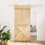 Puerta corredera con herrajes madera maciza de pino 95x210 cm de vidaXL, Puertas - Ref: Foro24-3203120, Precio: 232,88 €, Des...