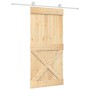 Puerta corredera con herrajes madera maciza de pino 95x210 cm de vidaXL, Puertas - Ref: Foro24-3203120, Precio: 232,88 €, Des...