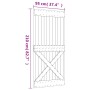 Puerta corredera con herrajes madera maciza de pino 95x210 cm de vidaXL, Puertas - Ref: Foro24-3203120, Precio: 232,88 €, Des...