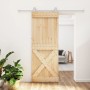 Puerta corredera con herrajes madera maciza de pino 80x210 cm de vidaXL, Puertas - Ref: Foro24-3203117, Precio: 177,10 €, Des...