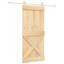 Puerta corredera con herrajes madera maciza de pino 90x210 cm de vidaXL, Puertas - Ref: Foro24-3203119, Precio: 198,65 €, Des...