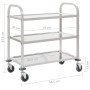 3-height kitchen cart 95x45x83.5 cm stainless steel by vidaXL, Kitchen and dining carts - Ref: Foro24-50915, Price: 95,88 €, ...