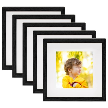 3D box photo frame set of 5, black, 23x23 cm for 13x13 cm photo by vidaXL, Photo frames - Ref: Foro24-332739, Price: 42,88 €,...