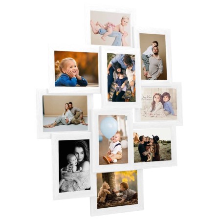 Marco collage para fotos 10x(10x15 cm) blanco MDF de vidaXL, Marcos para fotos - Ref: Foro24-332780, Precio: 33,77 €, Descuen...