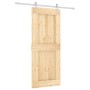 Puerta corredera con herrajes madera maciza de pino 85x210 cm de vidaXL, Puertas - Ref: Foro24-3203014, Precio: 197,98 €, Des...