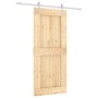 Puerta corredera con herrajes madera maciza de pino 90x210 cm de vidaXL, Puertas - Ref: Foro24-3203015, Precio: 174,40 €, Des...