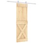 Puerta corredera con herrajes madera maciza de pino 70x210 cm de vidaXL, Puertas - Ref: Foro24-3203016, Precio: 171,17 €, Des...