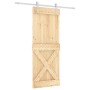 Puerta corredera con herrajes madera maciza de pino 80x210 cm de vidaXL, Puertas - Ref: Foro24-3203017, Precio: 163,36 €, Des...