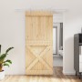 Sliding door with solid pine wood fittings 90x210 cm by vidaXL, Doors - Ref: Foro24-3203019, Price: 172,58 €, Discount: %