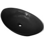 Lavabo Oval de cerámica negra de lujo con desagüe, 59 x 38,5 cm de vidaXL, Lavabos - Ref: Foro24-140680, Precio: 65,07 €, Des...