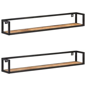 Wall shelves 2 units 120 cm rough mango wood by vidaXL, Shelves and shelves - Ref: Foro24-320673, Price: 114,26 €, Discount: %