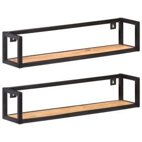 Wall shelves 2 units 80 cm solid acacia wood by vidaXL, Shelves and shelves - Ref: Foro24-320672, Price: 63,82 €, Discount: %