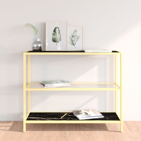 Transparent glass and black marble shelf 100x36x90 cm by vidaXL, Bookcases and shelves - Ref: Foro24-331635, Price: 95,49 €, ...