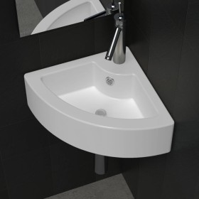 Lavabo con rebosadero blanco 45x32x12,5 cm de vidaXL, Lavabos - Ref: Foro24-140697, Precio: 58,44 €, Descuento: %