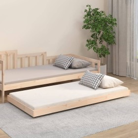 Estructura de cama madera maciza de pino 90x190 cm de vidaXL, Camas y somieres - Ref: Foro24-823504, Precio: 89,99 €, Descuen...