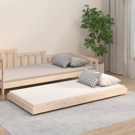 Solid pine wood bed frame 90x190 cm by vidaXL, Beds and slatted bases - Ref: Foro24-823504, Price: 84,99 €, Discount: %