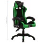 Silla gaming con luces LED RGB cuero sintético verde y negro de vidaXL, Sillas de oficina - Ref: Foro24-287999, Precio: 194,9...