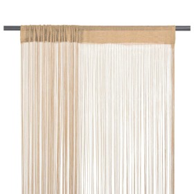 Cortinas de flecos 2 piezas 100x250 cm beige de vidaXL, Cortinas y visillos - Ref: Foro24-132404, Precio: 16,99 €, Descuento: %