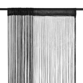 Fringe curtains 2 pieces 140x250 cm black by vidaXL, Curtains and curtains - Ref: Foro24-132401, Price: 18,95 €, Discount: %