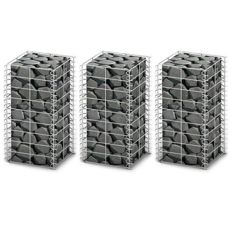 Cestas de muro de gaviones alambre galvanizado 25x25x50cm 3 uds de vidaXL, Paneles de vallas - Ref: Foro24-141044, Precio: 33...