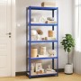 Storage shelving 5 levels blue plywood steel by vidaXL, Industrial shelving - Ref: Foro24-152856, Price: 48,70 €, Discount: %