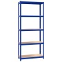 Storage shelving 5 levels blue plywood steel by vidaXL, Industrial shelving - Ref: Foro24-152856, Price: 48,70 €, Discount: %