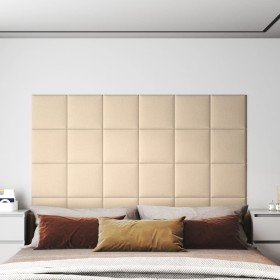 Wall panels 12 units cream-colored fabric 30x30 cm 1.08 m² by vidaXL, Wall covering - Ref: Foro24-343788, Price: 43,99 €, Dis...