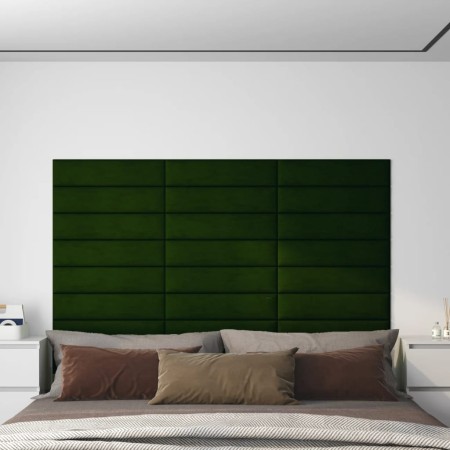 Wall panels 12 pcs dark green velvet 60x15 cm 1.08m² by vidaXL, Wall covering - Ref: Foro24-343837, Price: 45,71 €, Discount: %