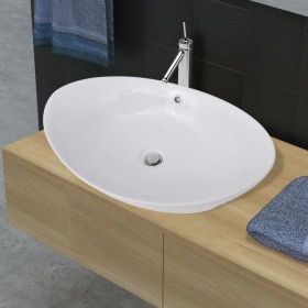 Lavabo ovalado y orificio desbordamiento cerámica 59x38,5 cm de vidaXL, Lavabos - Ref: Foro24-140679, Precio: 75,44 €, Descue...