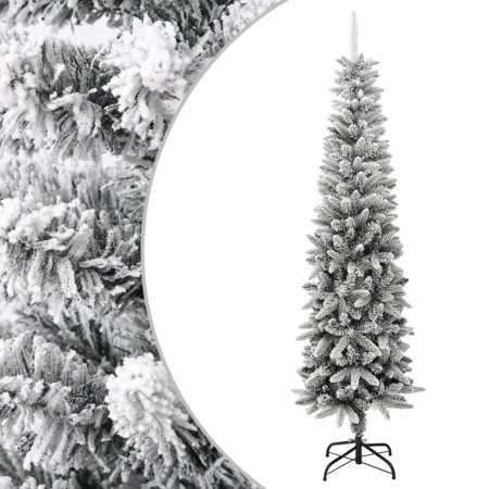 Narrow artificial Christmas tree with snow PVC and PE 240 cm by vidaXL, Christmas trees - Ref: Foro24-345197, Price: 149,91 €...