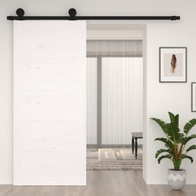 Solid white pine wood barn door 90x1.8x204.5 cm by vidaXL, Doors - Ref: Foro24-824619, Price: 120,89 €, Discount: %