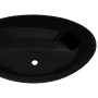 Lavabo ovalado de cerámica negro 40x33 cm de vidaXL, Lavabos - Ref: Foro24-140675, Precio: 52,55 €, Descuento: %