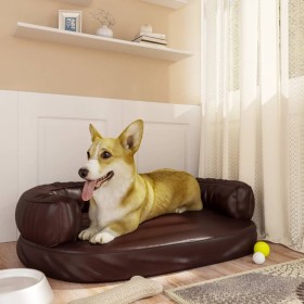 Foam brown synthetic leather dog bed 75x53 cm by vidaXL, Beds for dogs - Ref: Foro24-171320, Price: 52,99 €, Discount: %