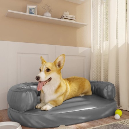 Cama para perros de espuma cuero sintético gris 75x53 cm de vidaXL, Camas para perros - Ref: Foro24-171317, Precio: 52,26 €, ...