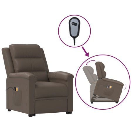 Gray synthetic leather elevating massage chair by vidaXL, Electric massage chairs - Ref: Foro24-3098291, Price: 366,61 €, Dis...