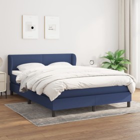 Box spring bed with blue fabric mattress 140x190 cm by vidaXL, Beds and slatted bases - Ref: Foro24-3126083, Price: 453,21 €,...