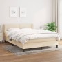 Box spring bed with cream fabric mattress 140x190 cm by vidaXL, Beds and slatted bases - Ref: Foro24-3126162, Price: 461,75 €...