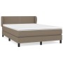 Box spring bed with taupe gray fabric mattress 140x190 cm by vidaXL, Beds and slatted bases - Ref: Foro24-3126161, Price: 469...