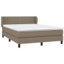 Box spring bed with taupe gray fabric mattress 140x190 cm by vidaXL, Beds and slatted bases - Ref: Foro24-3126161, Price: 469...