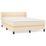 Cama box spring con colchón tela color crema 140x190 cm de vidaXL, Camas y somieres - Ref: Foro24-3126242, Precio: 457,28 €, ...