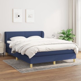 Cama box spring con colchón tela azul 140x190 cm de vidaXL, Camas y somieres - Ref: Foro24-3126643, Precio: 415,99 €, Descuen...