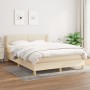 Box spring bed with cream fabric mattress 140x190 cm by vidaXL, Beds and slatted bases - Ref: Foro24-3126722, Price: 463,93 €...