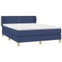 Box spring bed with blue fabric mattress 140x190 cm by vidaXL, Beds and slatted bases - Ref: Foro24-3126723, Price: 452,39 €,...