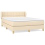 Box spring bed with cream fabric mattress 140x190 cm by vidaXL, Beds and slatted bases - Ref: Foro24-3126802, Price: 459,45 €...