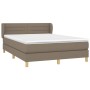 Box spring bed with taupe gray fabric mattress 140x190 cm by vidaXL, Beds and slatted bases - Ref: Foro24-3126881, Price: 467...