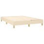 Box spring bed with cream fabric mattress 140x190 cm by vidaXL, Beds and slatted bases - Ref: Foro24-3126882, Price: 466,60 €...